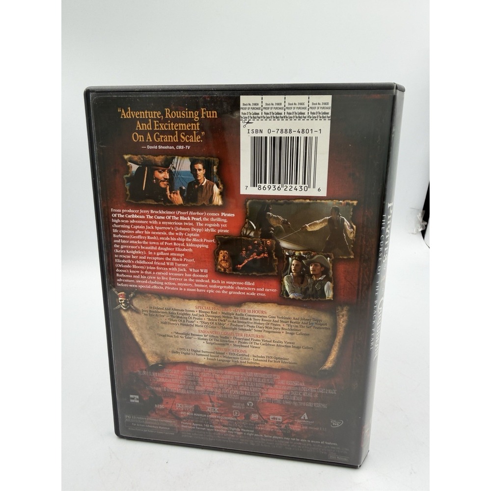 Pirates Of The Caribbean DVD The Curse of the Black Pearl Collector's Edition VG - Picture 3 of 7